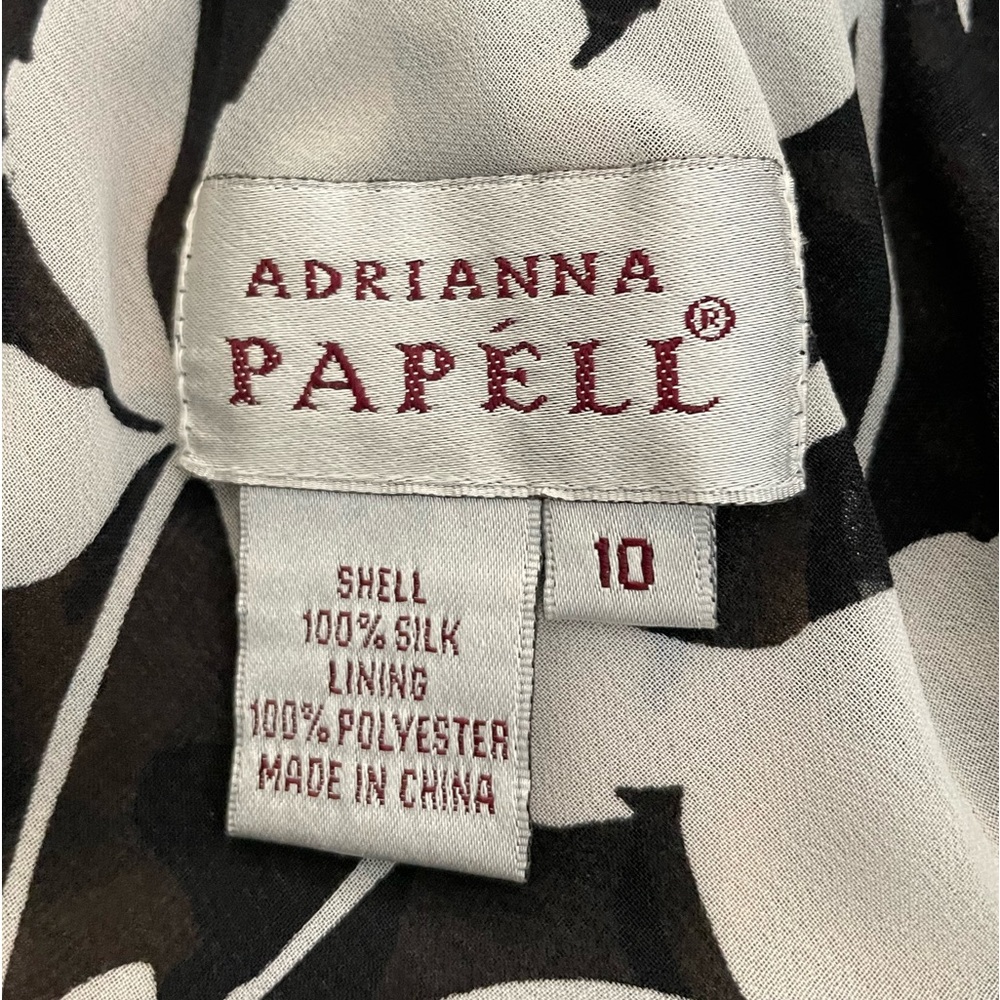 Adrianna Papell two piece floral top & skirt black and beige size 8 - Picture 5 of 8